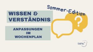 Änderung am Donnerstag für den Sommer!